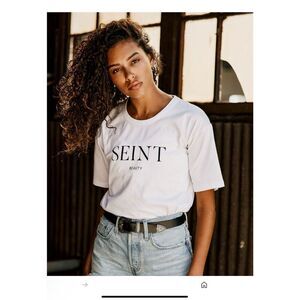 Seint‎ Boyfriend Tee Women’s White size XL T-Shirt Ligtweith Soft Crew Neck